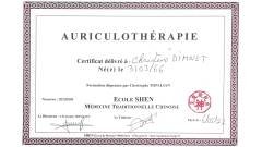 Auriculothérapie - Certificat - Christine Dimnet